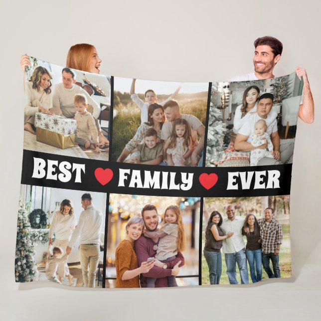Couverture Polaire Best family ever 6photo collage  (En situation)