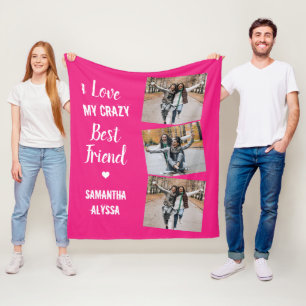Couverture Polaire Best Friends 3 Photo tendance Hot Pink Friendship