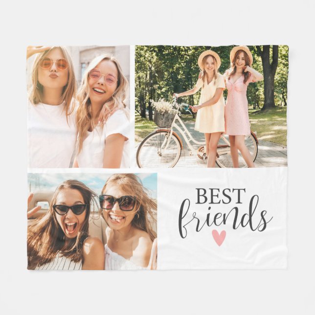 Couverture Polaire Best Friends Chic Script Photo (Devant (Horizontal))