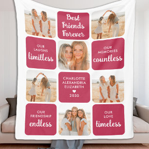 Couverture Polaire Best Friends Friendship Poem Modern Photo Collage