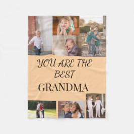 Couverture Polaire Best Grandma Family Photo Collage