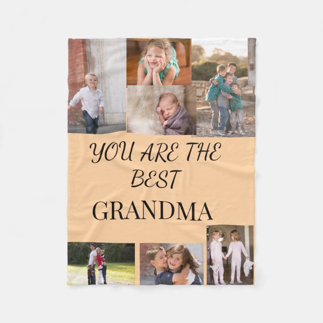 Couverture Polaire Best Grandma Family Photo Collage (Devant)