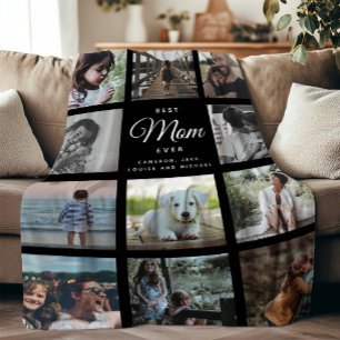 Couverture Polaire Best Mom Ever Modern Instagram Cute Photo Collage