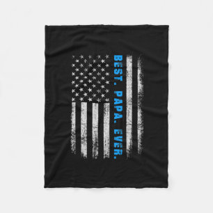 Couverture Polaire Best Papa Ever American Flag Fête des pères Vint
