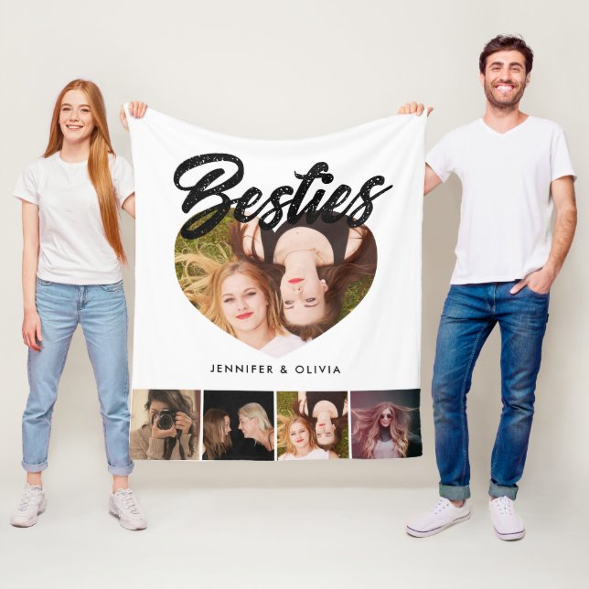 Couverture Polaire Besties Photo Collage avec noms BFF (En situation)