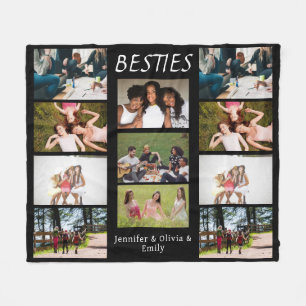 Couverture Polaire Besties Photo Personnalisée Collage & Noms Fleece