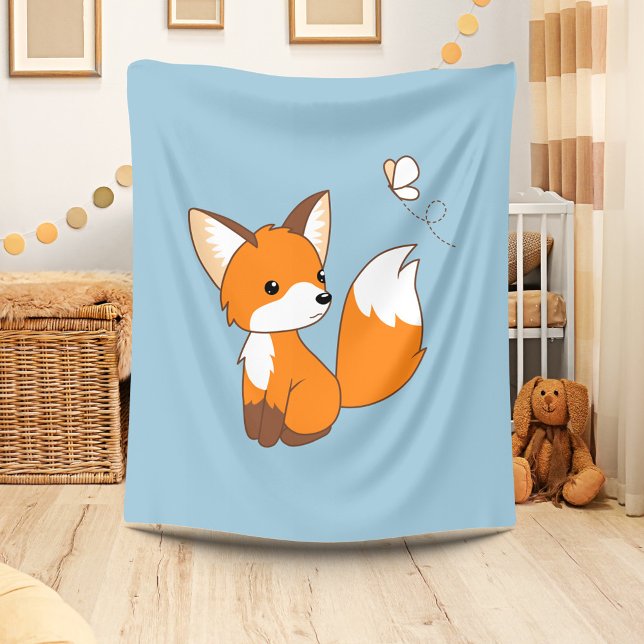Couverture Polaire Beurre à regarder de la petite Fox mignonne (Créateur téléchargé)