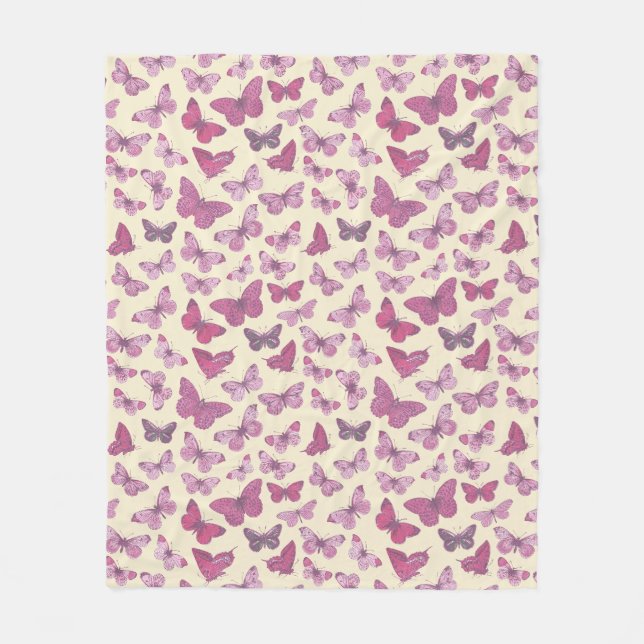 Couverture Polaire Beurre mignonne rose Motif sur le beige (Devant)