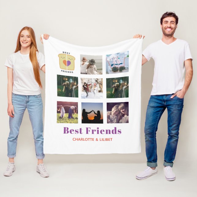 Couverture Polaire BFF Photo Collage Cadeau Peanutbeurre Jelly Sandwi (En situation)