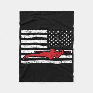Couverture Polaire Biathlon Sports Marathon Ski Us Drapeau Américain 