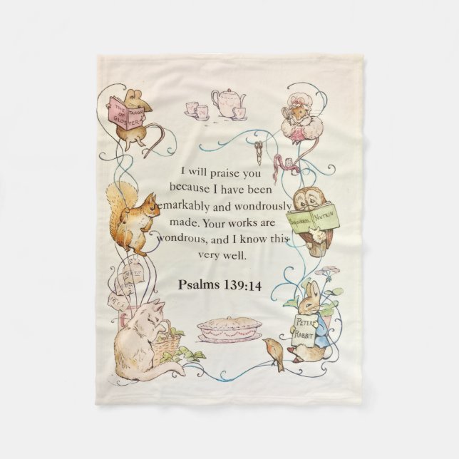 Couverture Polaire Bible verse nursery animals fleece blanket (Devant)