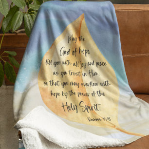 Couverture Polaire Bible verset Feuille polaire Blanche