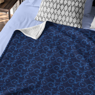Couverture Polaire Bicyclettes bleues côte à côte