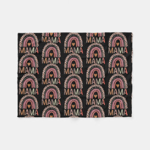 Couverture Polaire Bienheureuse Mama drôle Leopard Boho mignon arc-en