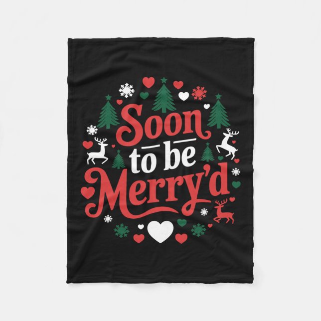 Couverture Polaire Bientôt, Joyeux Noël Engagé Couple Matchi (Devant)