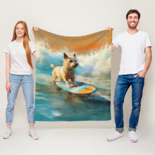 Couverture Polaire Biewer Terrier Plage Surf Peinture