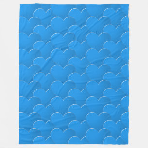 Couverture Polaire Big blue Hearts motif Love Valentine's day