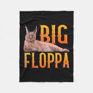 Couverture Polaire Big Floppa mème mignonne chat caracal