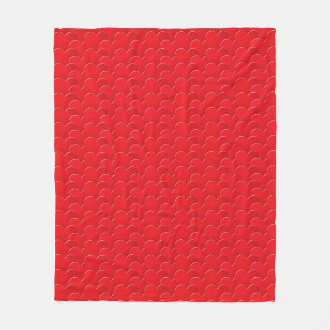 Couverture Polaire Big Red Hearts motif Love Valentine's day (Devant)