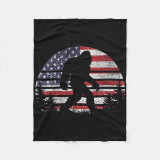 Couverture Polaire Bigfoot 4 juillet Drapeau américain USA Patriotiqu