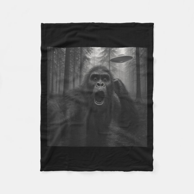 Couverture Polaire Bigfoot Alien Ufo Selfie Funny Sasquatch Meme Men  (Devant)