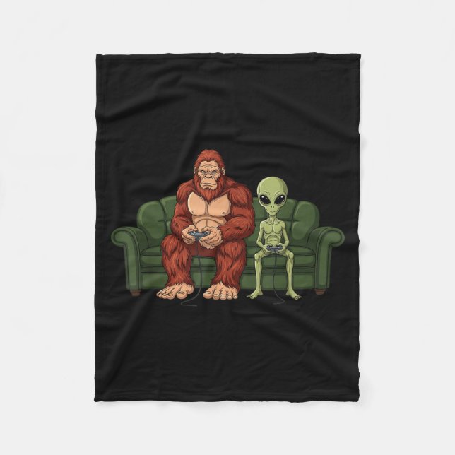 Couverture Polaire Bigfoot Alien Video Games Gaming Sasquatch Ufo Men (Devant)