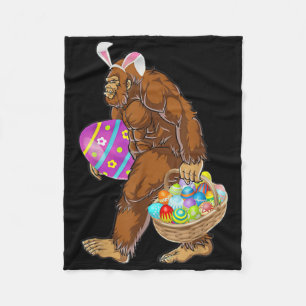 Couverture Polaire Bigfoot drôle chassant les œufs de Pâques 