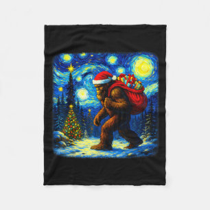 Couverture Polaire Bigfoot Santa Noël Starry Night Sasquatch Van