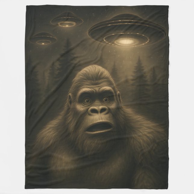 Couverture Polaire Bigfoot Sasquatch Alien UFO Funny (Devant)