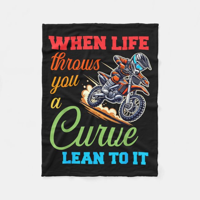 Couverture Polaire Biker Motorcycle Lover When Life Throws You A Curv (Devant)