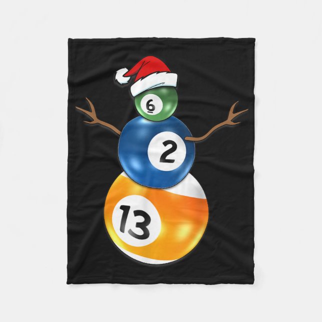 Couverture Polaire Billard Snowman de Noël avec billard billard billa (Devant)
