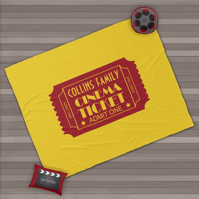 Couverture Polaire Billet cinéma familial Nom personnalisé (Créateur téléchargé)