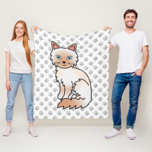 Couverture Polaire Birman / Ragdoll Point Rouge Chat & Pattes Mignon