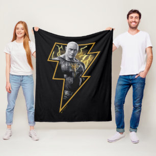 Couverture Polaire Black Adam Grey et Gold Lightning Graphic