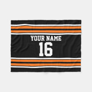 Couverture Polaire Black avec Orange White Strips Team Jersey