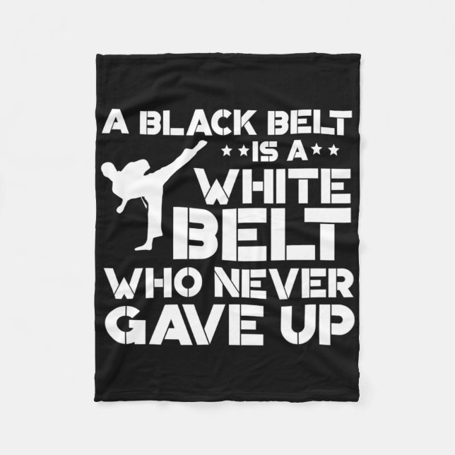Couverture Polaire Black Belt Shirts Taekwondo Karate Cadeau (Devant)