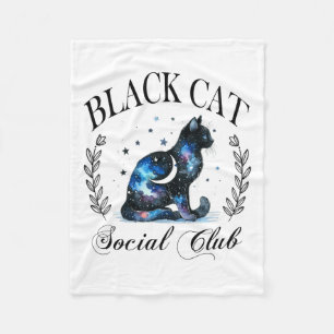 Couverture Polaire Black Cat Social Club Céleste Chat Halloween Goth