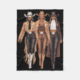 Couverture Polaire Black Cowgirl Western Tee Rodeo Pays Femmes Juin