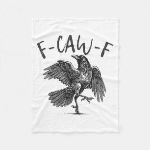 Couverture Polaire Black Crow, F-caw-f Funny Black Bird