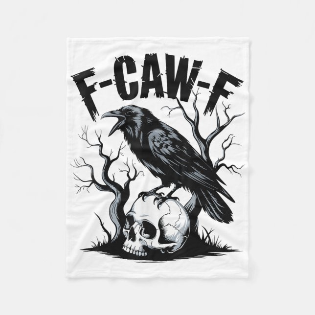 Couverture Polaire Black Crow, F-caw-f Funny Black Bird (Devant)