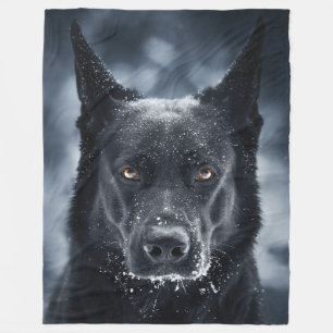 Couverture Polaire Black German Shepherd