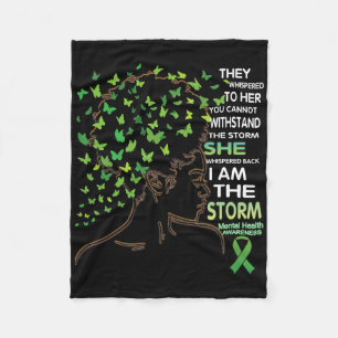 Couverture Polaire Black Girl Sensibilisation Guerrier de santé menta