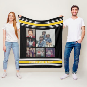 Couverture Polaire Black Gold Stripes Sports Jersey 6 Photo Collage