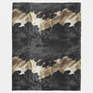 Couverture Polaire Black Gold Western Cowhide