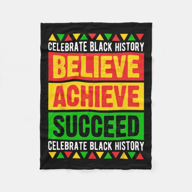 Couverture Polaire Black History Month Arbitraire Achieve Succeed Afr (Devant)