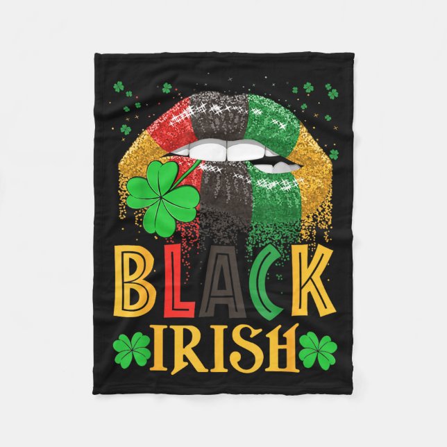 Couverture Polaire Black Irish Dripng Lips African American St Patric (Devant)