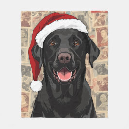 Couverture Polaire Black lab christmas blanket