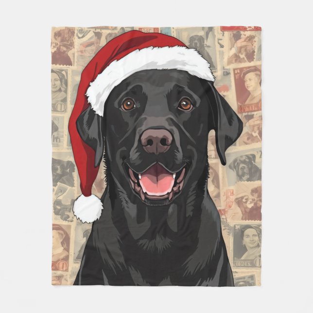Couverture Polaire Black lab christmas blanket (Devant)
