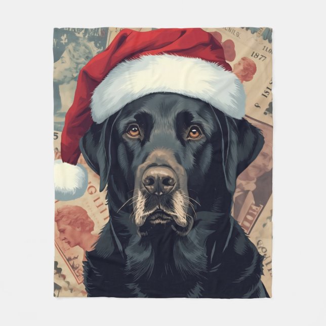 Couverture Polaire Black lab christmas blanket (Devant)