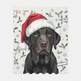 Couverture Polaire Black lab christmas blanket